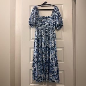 Abercrombie Emerson Blue Floral Midi Dress